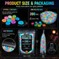 Glow in the Dark Garden Stones, Colorful Luminous Pebbles, 200pcs