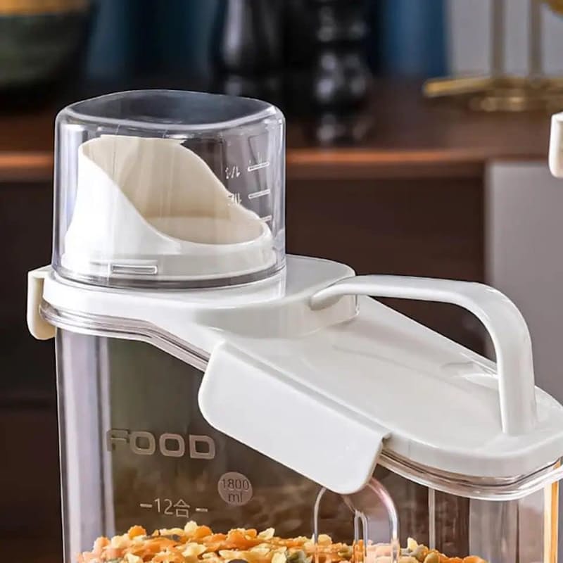 Multi-Purpose Food Storage Container with Pouring Spout & Measuring Cup