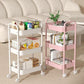 MHome 3 Tier Rolling Storage Cart with Wheels, Carbon Steel, 45x30x78cm