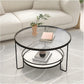 MFurn Round Coffee Table – Modern Double-Layer Living Room Side Table