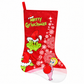 Grinch Christmas Stocking, 46 cm Large Hanging Stocking, Festive Mantel and Fireplace Decoration