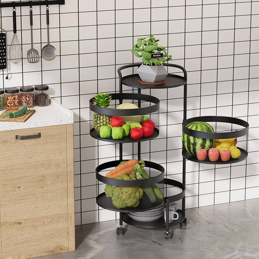 MHome Desire 4-Tier Carbon Steel Storage Rack