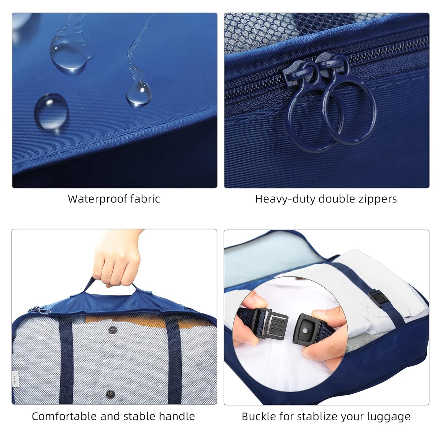 MHome 7-Piece Travel Organizer Set – Waterproof Packing Cubes for Clothes, Shoes & More