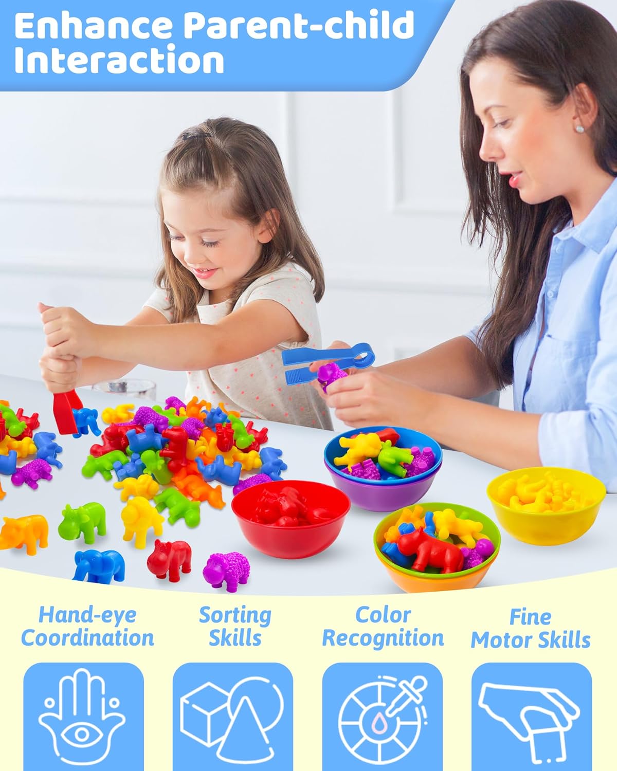 MKids 44-Piece Counting Animals Montessori Learning Toy Set