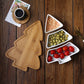 MHome Bamboo Christmas Tree Wooden Serving Platter