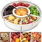 MHome Rotating Snack Box Container with Lid & Handle – 6 Compartment Snack Organizer