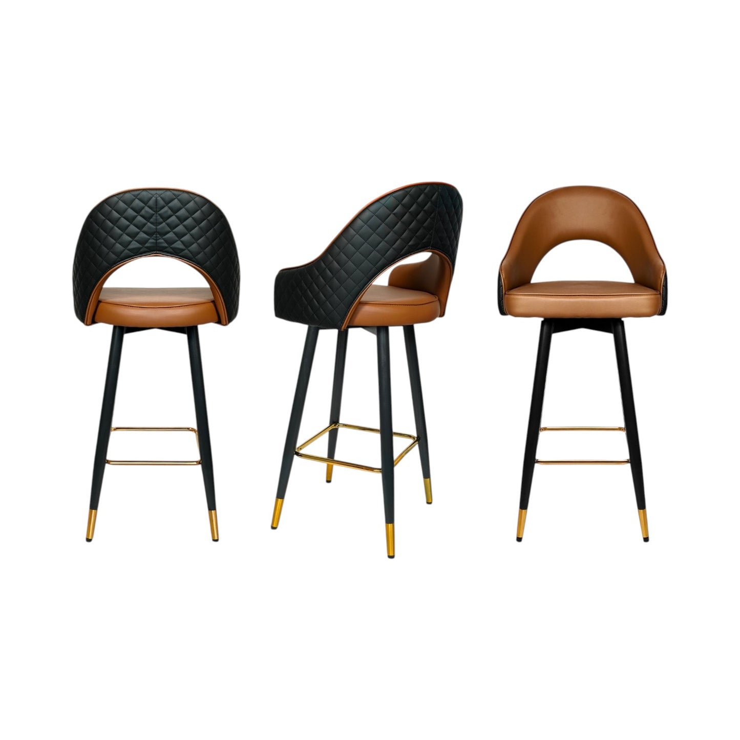 MFURN  High Kitchen Island Chair – Adjustable 360° Swivel Bar Stool, PU Leather, Chrome Base- Various Options