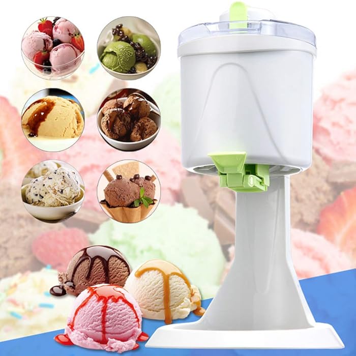 Automatic Frozen Fruit Ice Cream Machine Maker for Home Use DIY 1L Fruit Dessert Machine Milkshake Machine Electric Ice Cream Maker for Making Healthy Soft Serve Sherbet,Cone