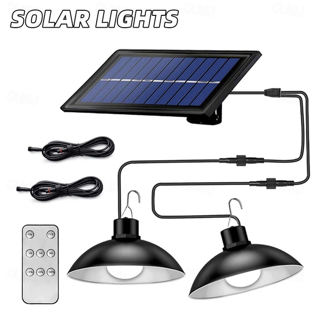 Solar LED Pendant Lamp Set 2pc