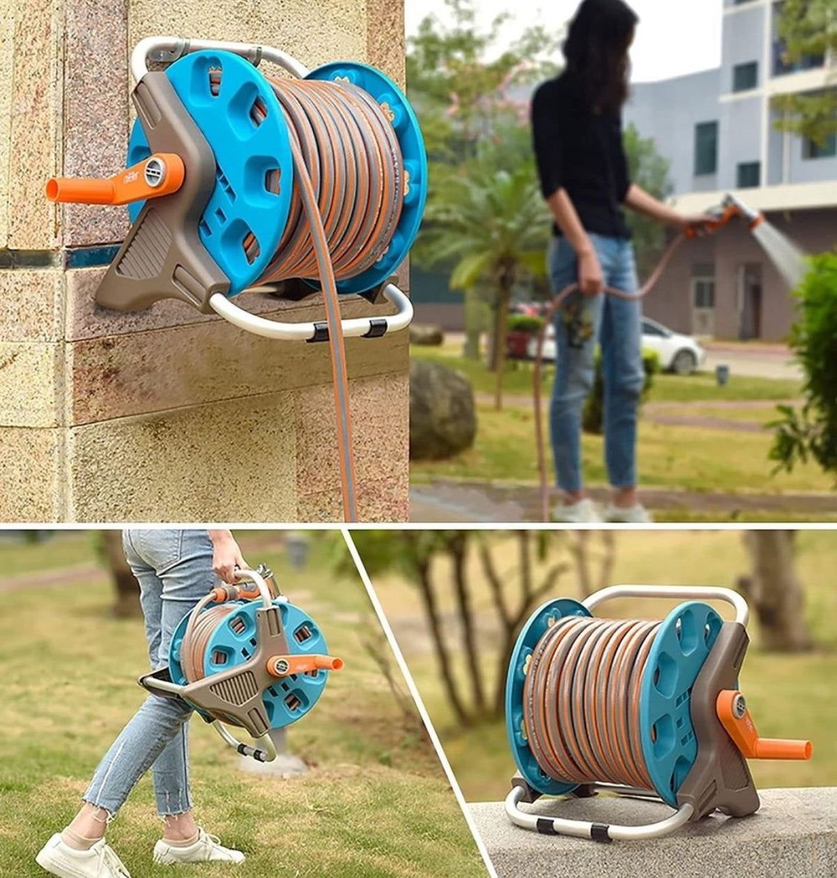 MHome Portable Heavy Duty Hose Reel Set -Various Options