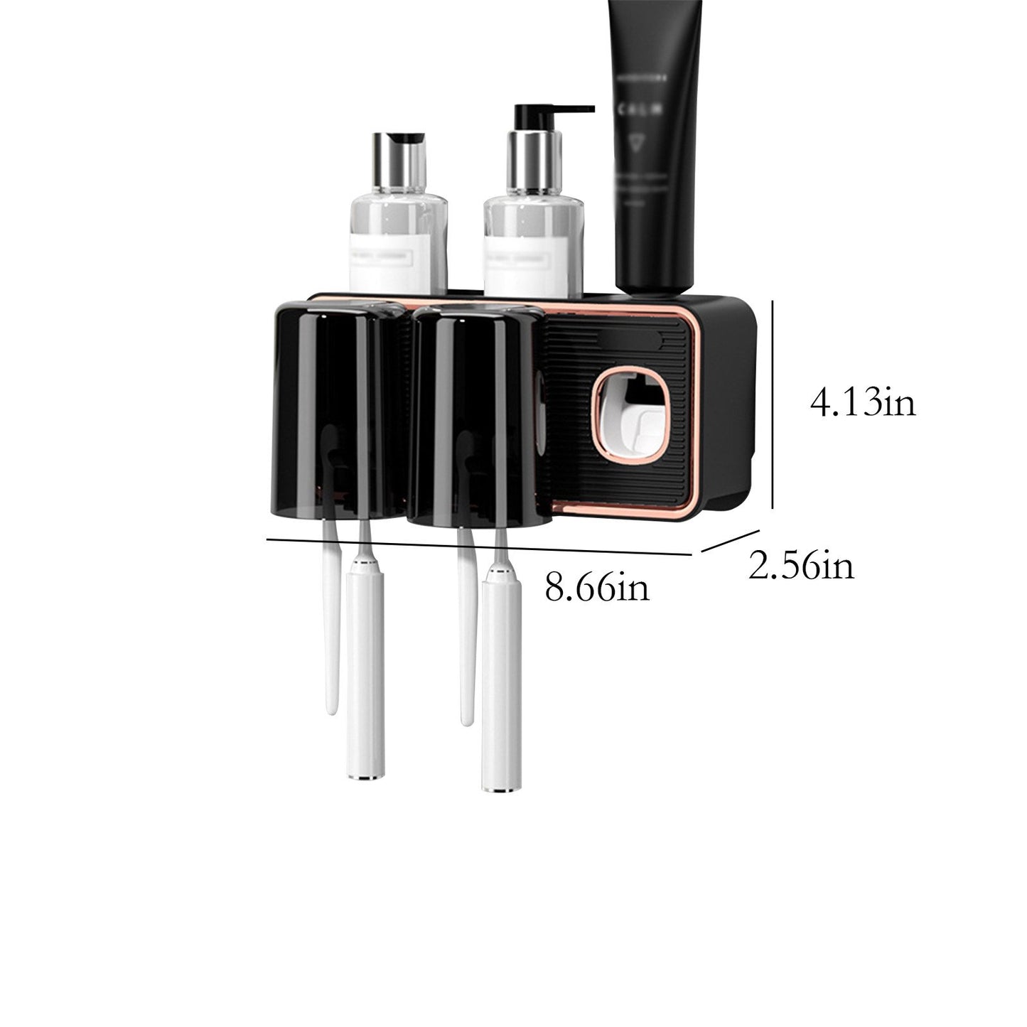 MHome Toothbrush Holders For Bathrooms, Toothbrush Wall Mounted Dispenser，With Toothbrush Cup,Tray Toothpaste Dispenser