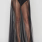 Sexy Solid Color Tube Top See-Through Mesh Long Skirt Summer Vacation Set