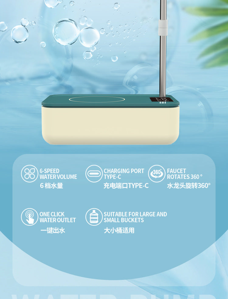 MHome Portable Desktop Water Dispenser Pump, USB Rechargeable Electric Bottle Pump For Universal Bottles, Mini Countertop Water Bottle Pump for Home Office Camping Outdoor