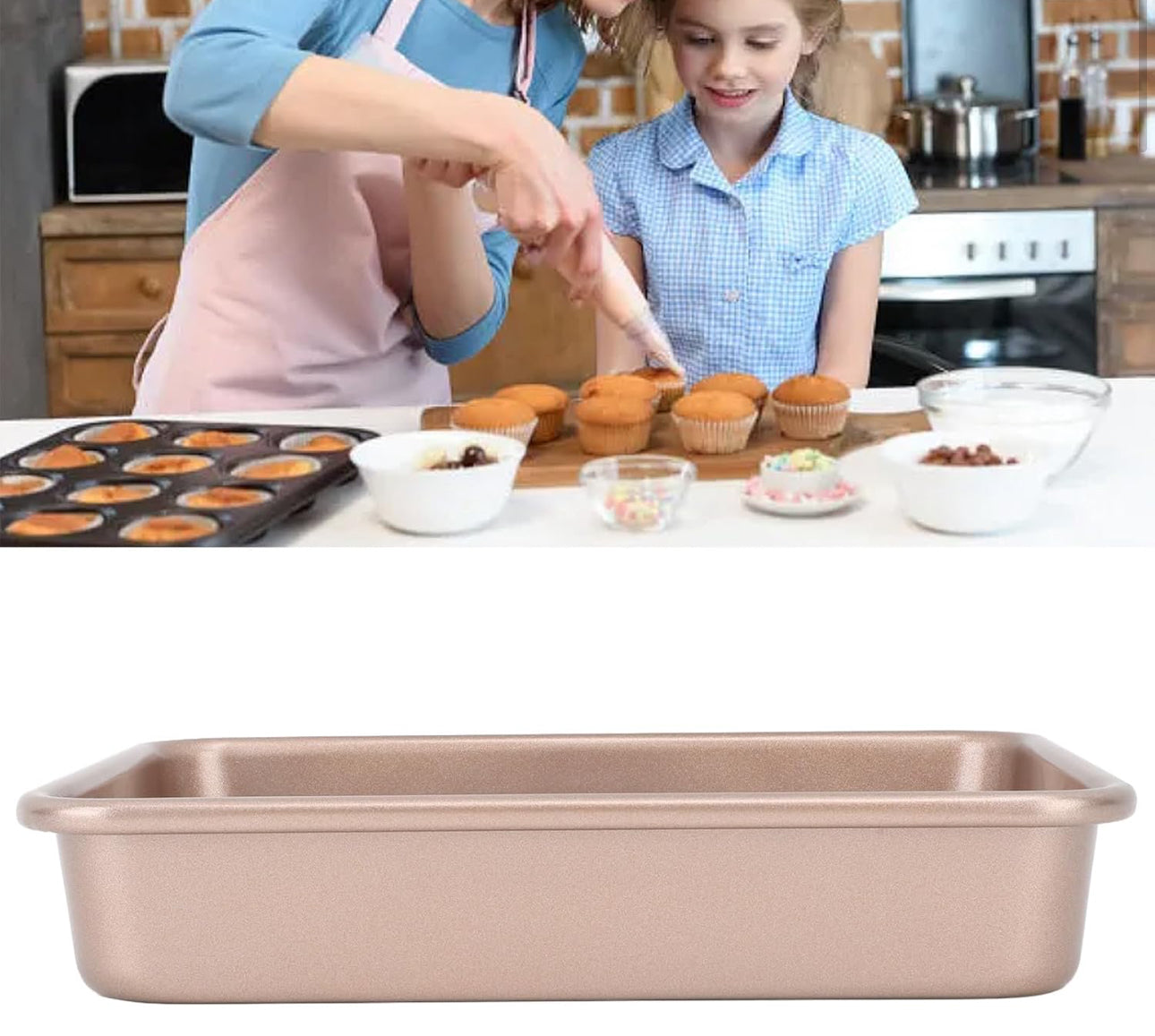 MHome Carbon Steel Baking Sheet Tray Small ,Medium,Non Stick Oven Pan, Multi Functionality, Excellent Heat Conductivity