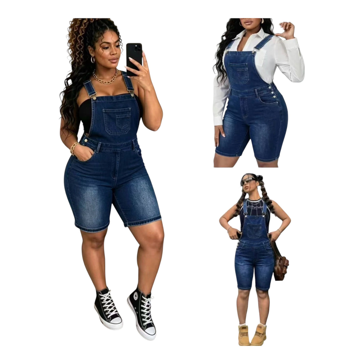 Ladies Classic Bib Style Denim Jumpsuit-Various Options