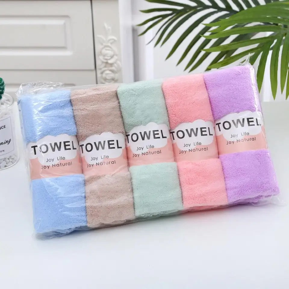 Bathroom Towels  Absorbent   Bath Towels Home Face Hair Towels Washcloths - 5pc Pack