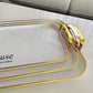 MHome Elegant Rectangular Tray Set 3PC – Melamine with Gold & Silver Trim