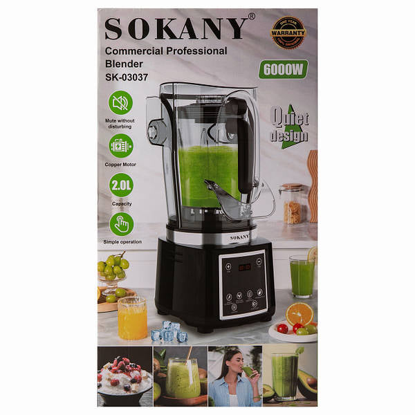 Sokany Professional Grade Blender - Soundproof & Quiet Commercial Blenders, Removable Shield, Perfect for Kitchen, Fruits, Shakes, Smoothies, and Frozen Drinks