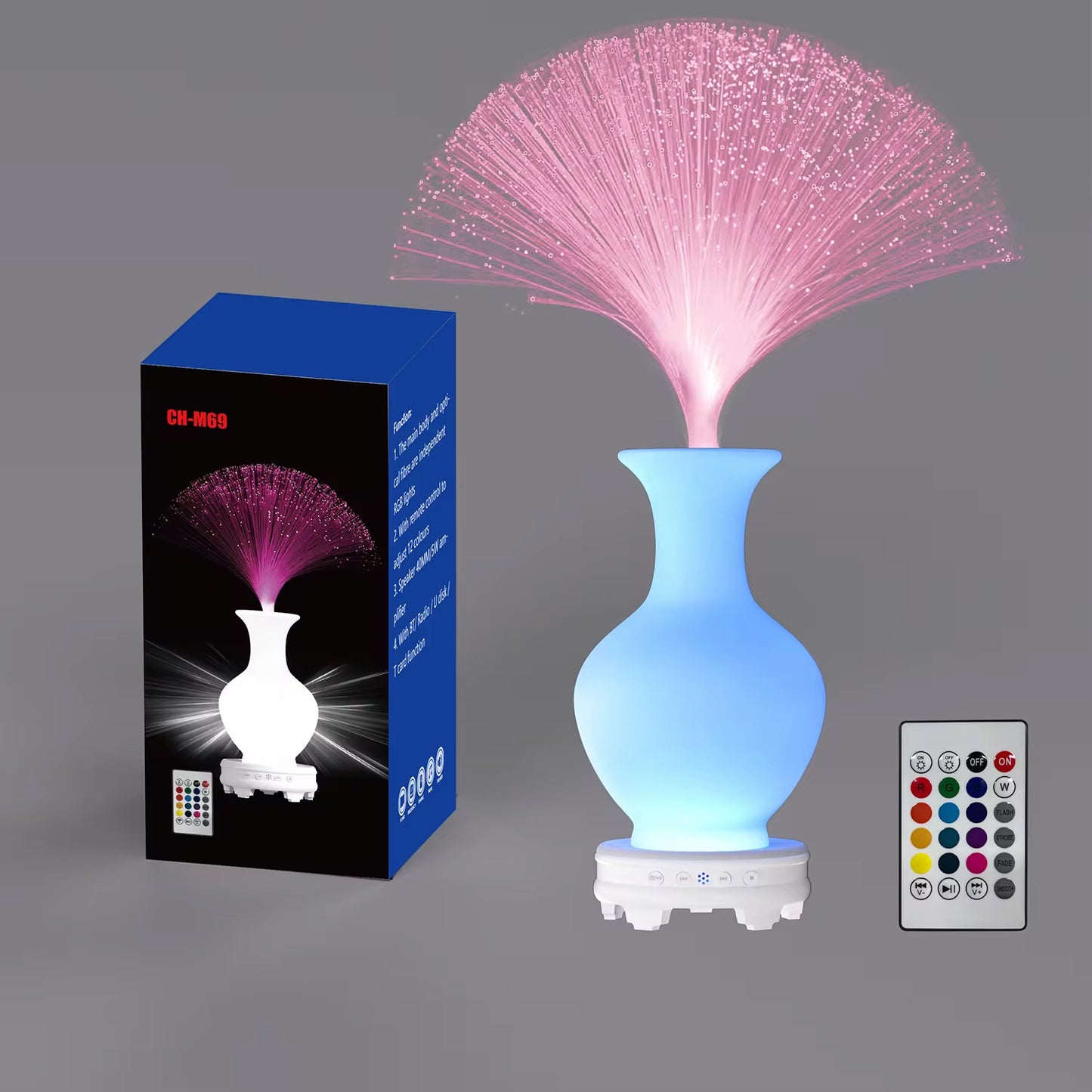 MTech Fiber Optic Lamp Color Changing Crystal Base With Speaker