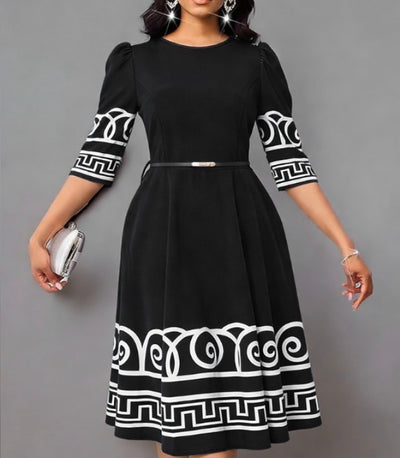 Ladies Elegant Fit-and-Flare MIDI Dress-Various Colours