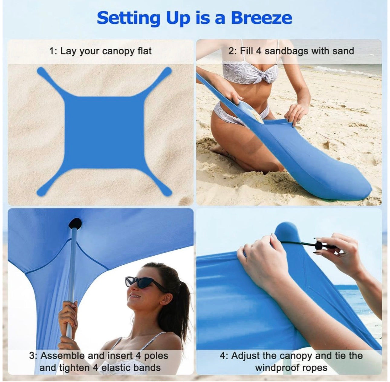 Beach Tent Canopy & Beach Mat-Various Options