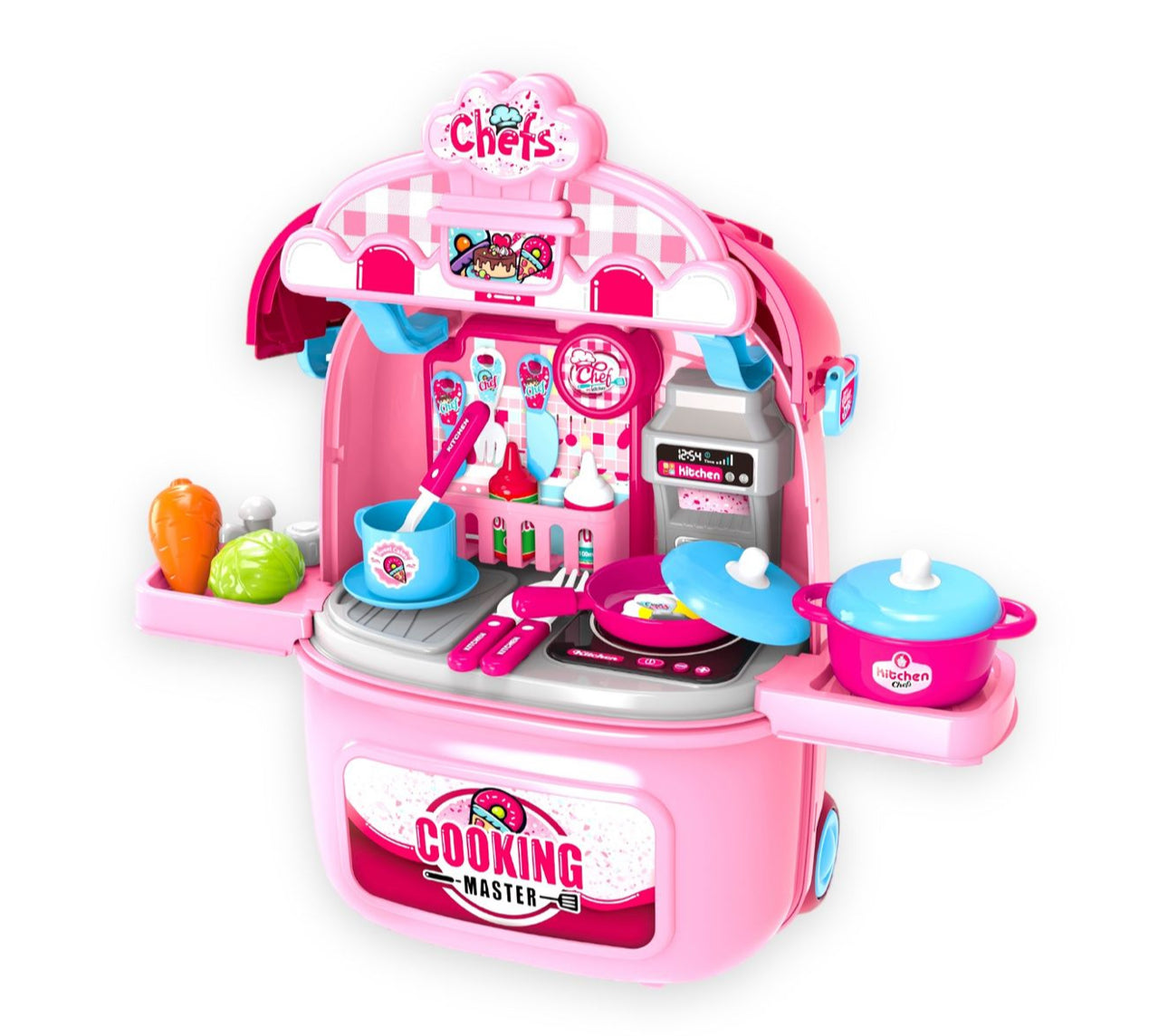 MKids Portable Kitchen Role Play Set & Suitcase Toy - Toys for Girls