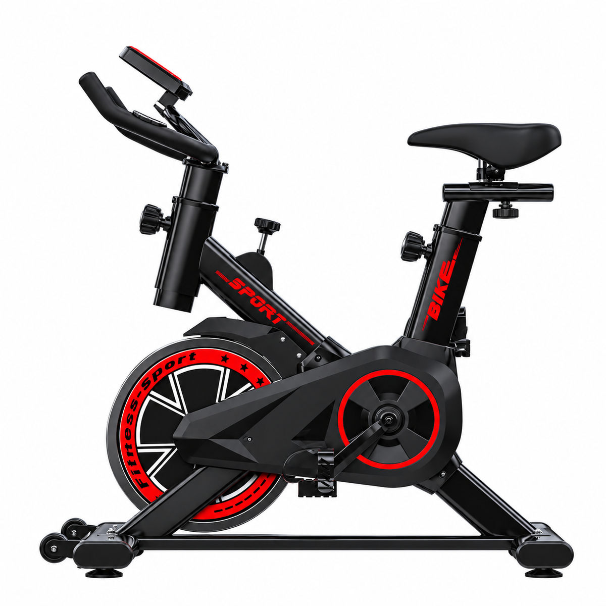 Pro-Sportz Indoor Flywheel Spin Bike, Adjustable Home Gym Exercise Bike with Anti-Slip Pedals