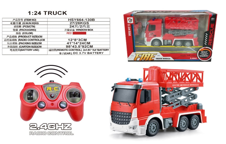 Pro RC Fire Truck Remote Control Fire Truck Rechargeable Red