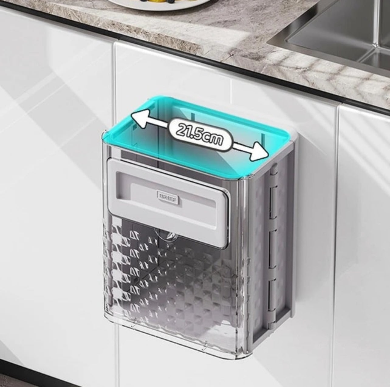 Hanging Kitchen Trash Can, Collapsible Waste Bin, Small Plastic Folding Hang Garbage Can for Cabinet Bedroom Bathroom Kitchen Office Car.