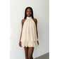 Ladies Halter Neck Chiffon Mini Dress-Various Colours