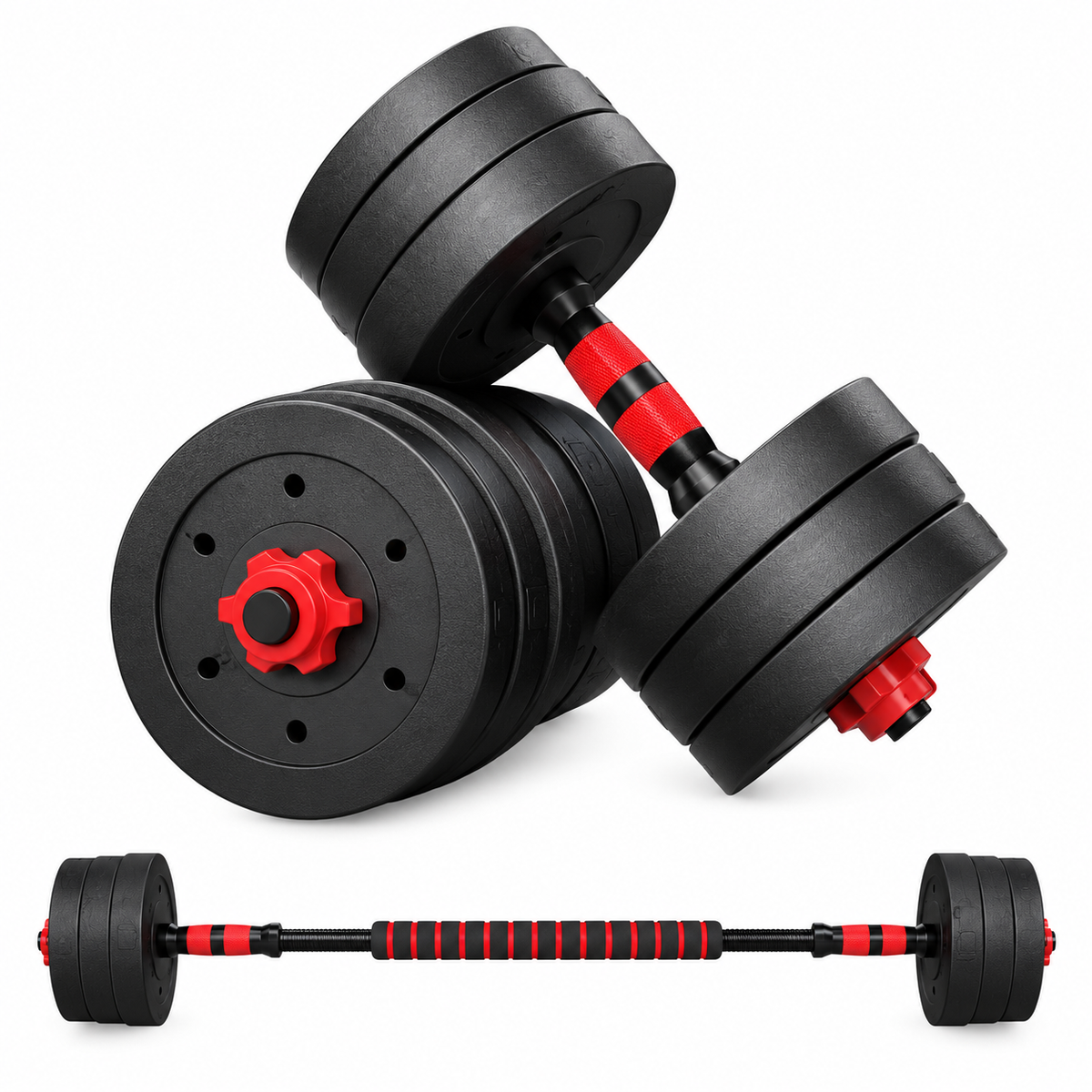 Pro-Sportz 20kg Adjustable Dumbbell and Barbell Set with Connecting Rod