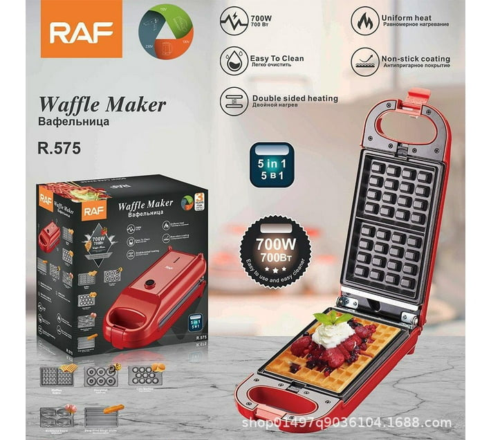 RAF 5-in-1 Waffle, Doughnut & Churros Maker – 700W