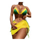 Ladies 3Pcs/Set Women Swimsuit Set Bra Panties Skirt Set Soft Slim Fit High Waist Quick Dry Bathing Suit Various Colours