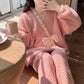 Ladies Coral Fleece Pyjamas  Autumn/Winter Thick Padded Warm Sweet Lace Suit Winter-Various Colours