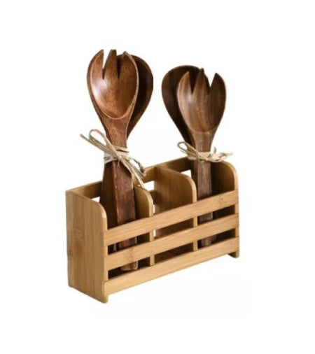 MHome Wooden Utensil Storage