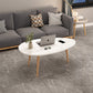 MFurn White Marble Coffee Table – Nordic Double-Layer Wooden Living Room Table