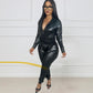 Ladies PU Leather 2pc Suit