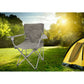 MHome  Classic Adult Folding Camp Chairs with Mesh Cup Holder 4pc Set Grey Only