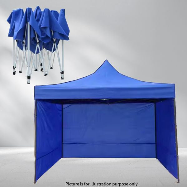 MHome Gazebo 3 X 3M Fold-Up With Side Cover Blue
