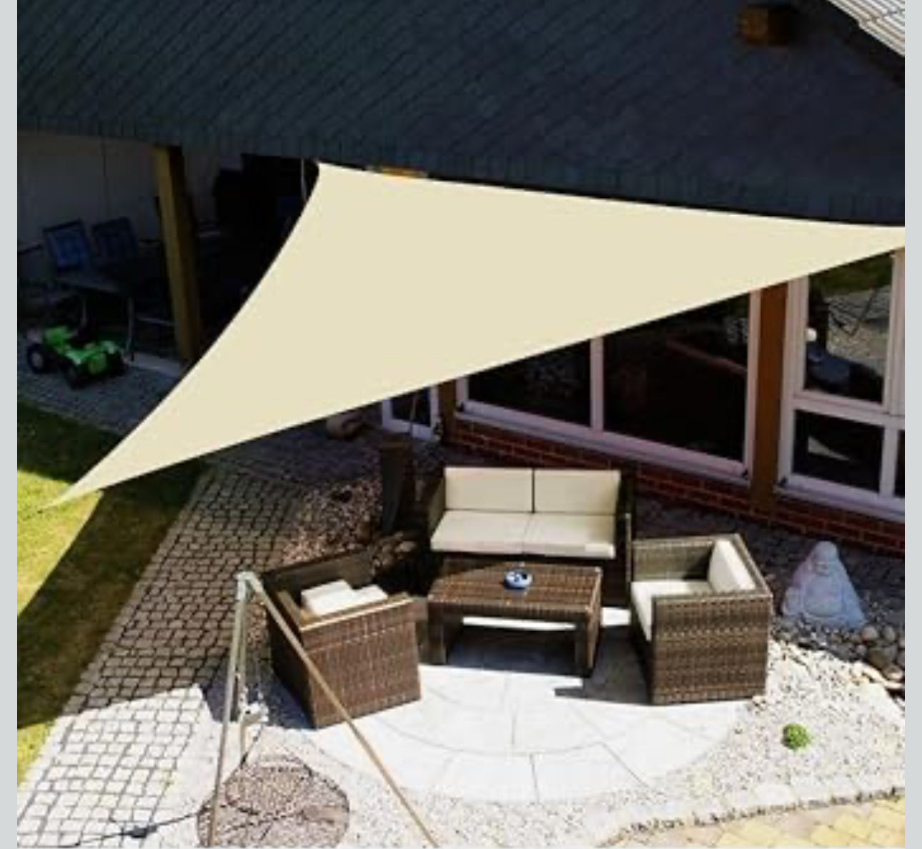 MHome Sunshade Net Triangular UV Protection, For Outdoor Patio, Garden Gazebo, Pool Decks-Various Options