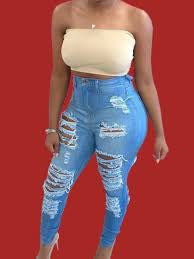 Ladies Ripped Skinny Jeans