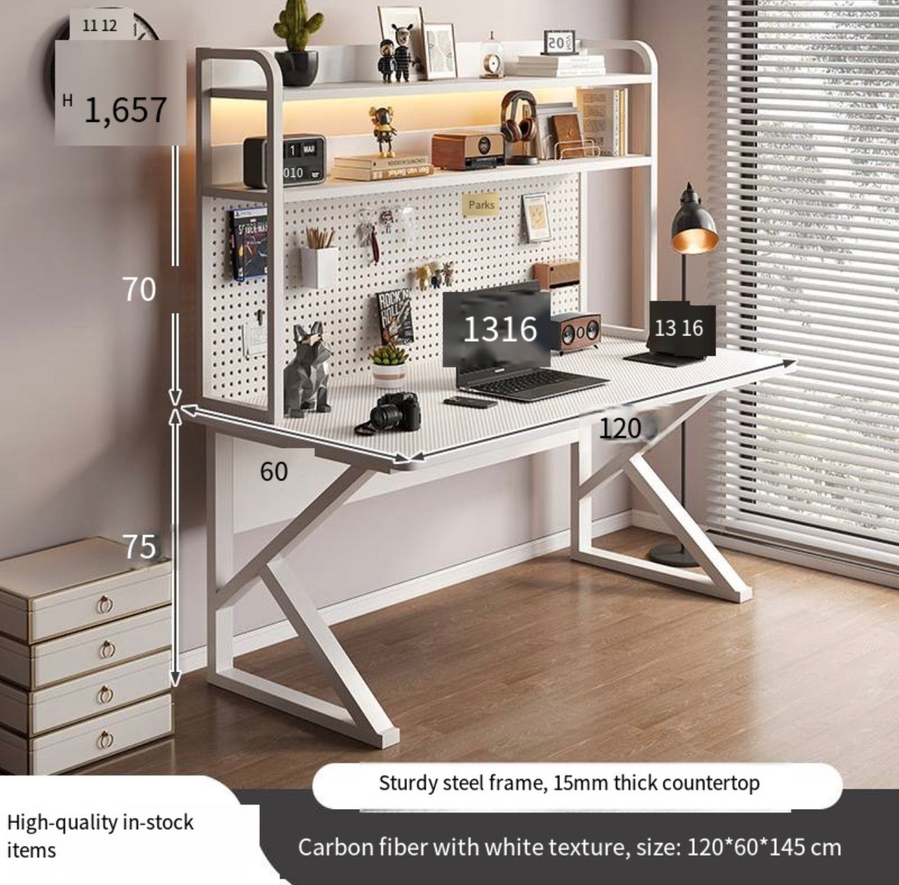 MFurn Pegboard Computer/Gaming Desk-Various Colours