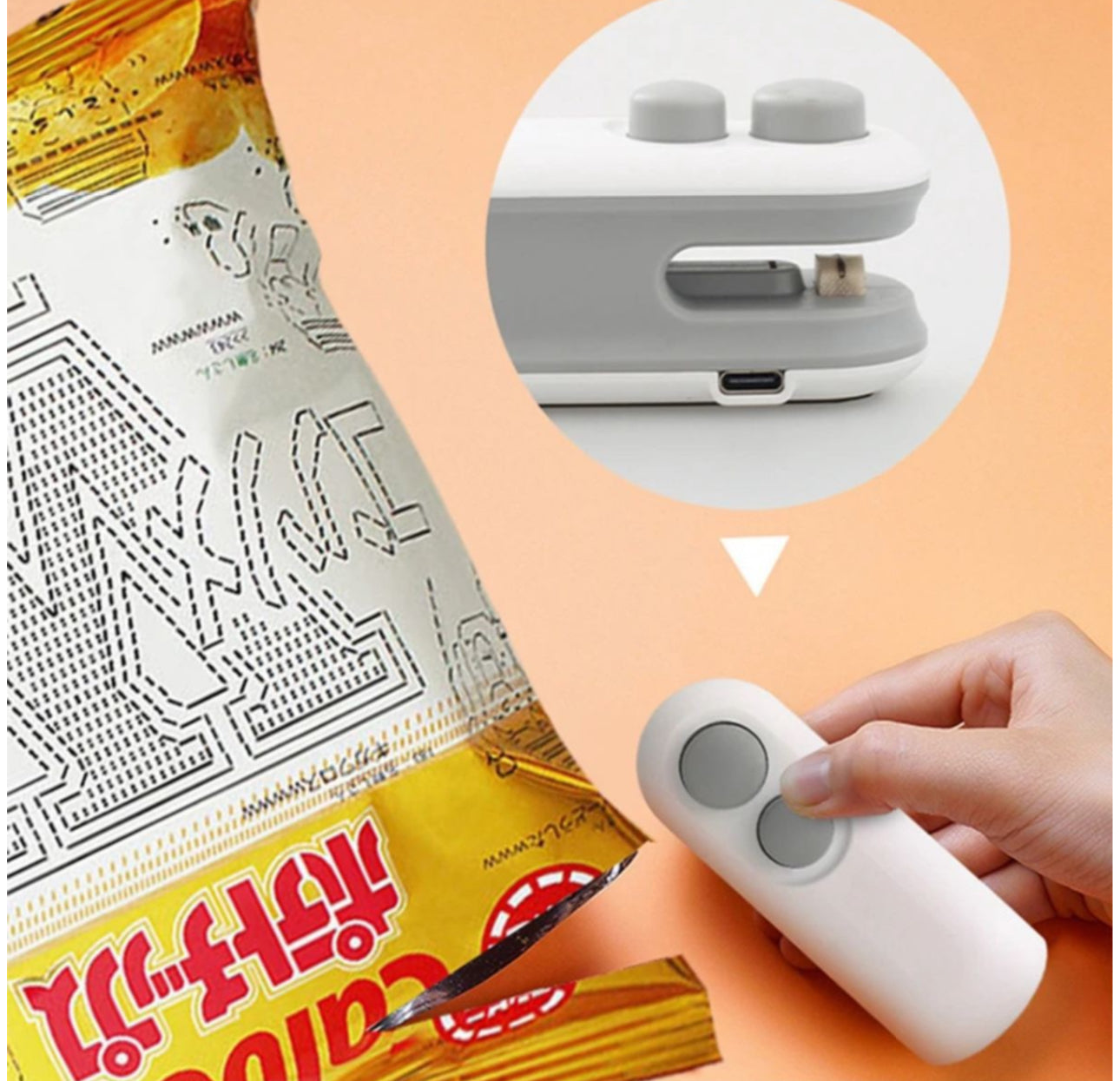 Mini USB Bag Sealer – Portable Heat Sealing Machine with Cutter & USB Rechargeable Battery