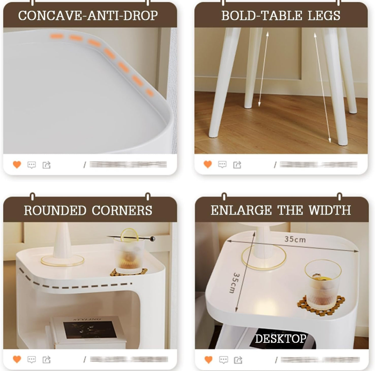 MFurn Modern Bedside Table – Small Coffee Table & Night Stand
