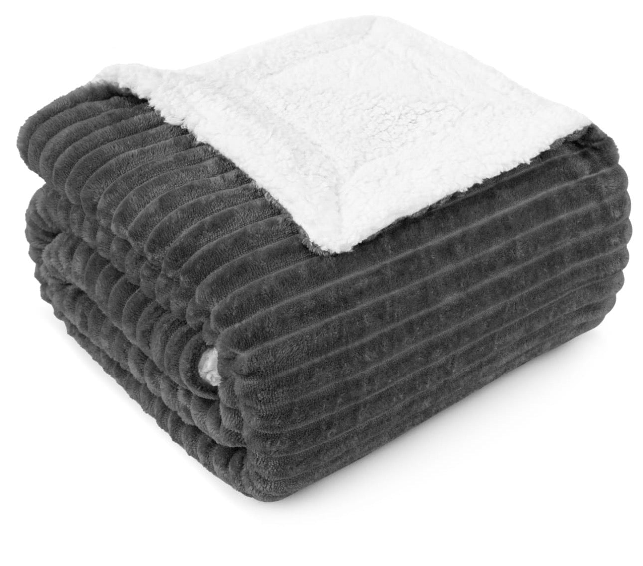 MHome Sherpa Fleeced Throw-Various Colours