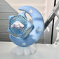 Desktop Fans Moon Electric Fan Kawaii Girl Heart Mute Luminous Usb Charging Portable Rechargeable Summer Gifts