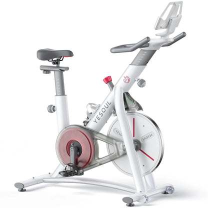 S3 Indoor Exercise Bike – Silent Magnetic Resistance Bluetooth Connectivity – Gloss White