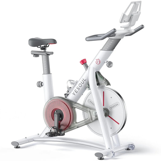 S3 Indoor Exercise Bike – Silent Magnetic Resistance Bluetooth Connectivity – Gloss White