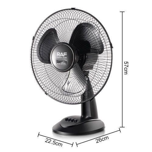 RAF Portable 3-Speed Table Fan with Adjustable Tilt - RAF Portable 3-Speed Electric Cooling Fan with Adjustable Tilt