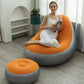 MHome Inflatable Lounge Chair for Adults with Foot Stool – Folding Portable Lazy Sofa